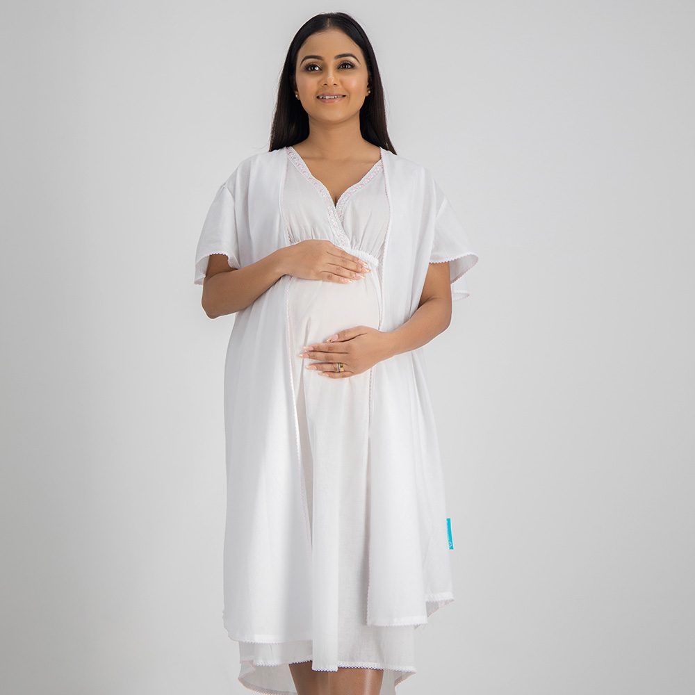 Night Dress Set Fauna (Pink) Blooms and Butterflies