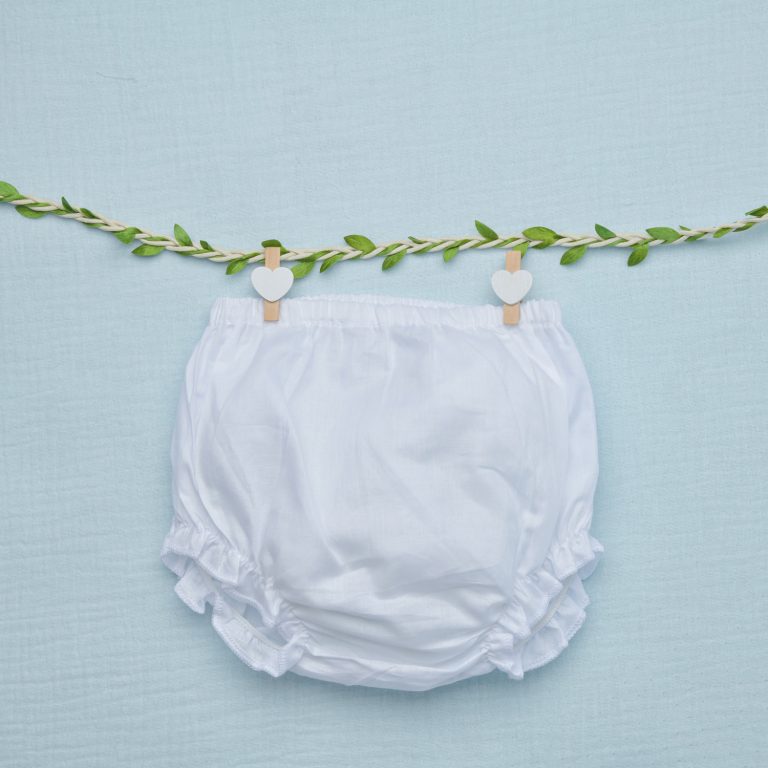 Baby Panties WHITE Blooms and Butterflies