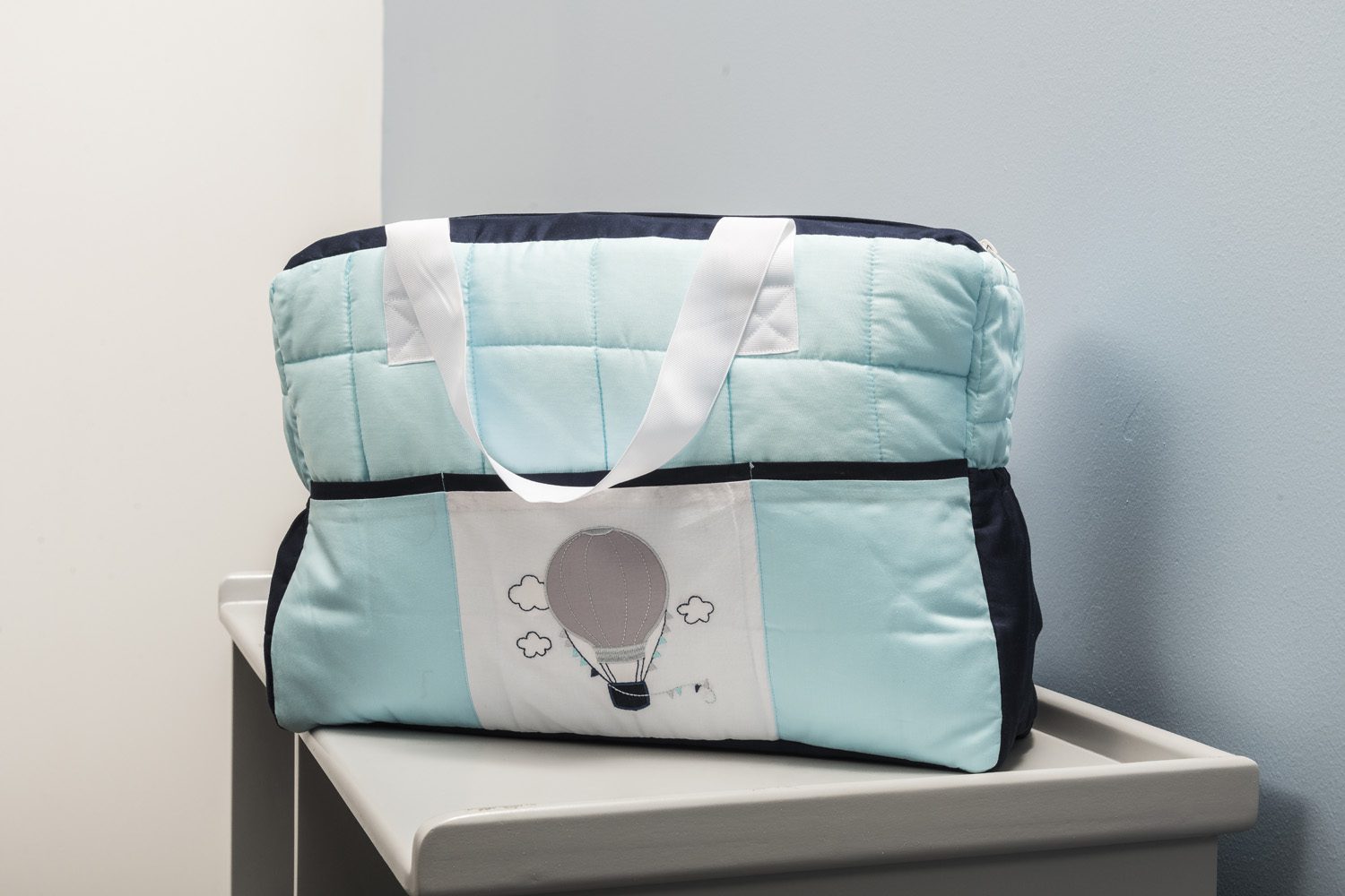 Windy Blue Large Bag Blooms and Butterflies