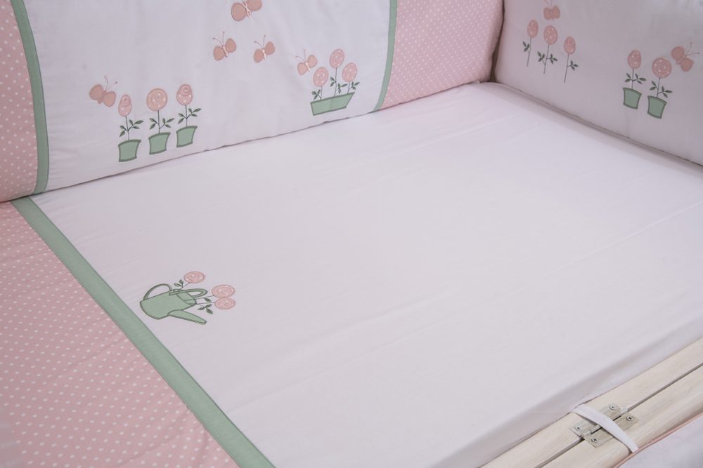 Rose Garden Cot Sheet - Blooms and Butterflies