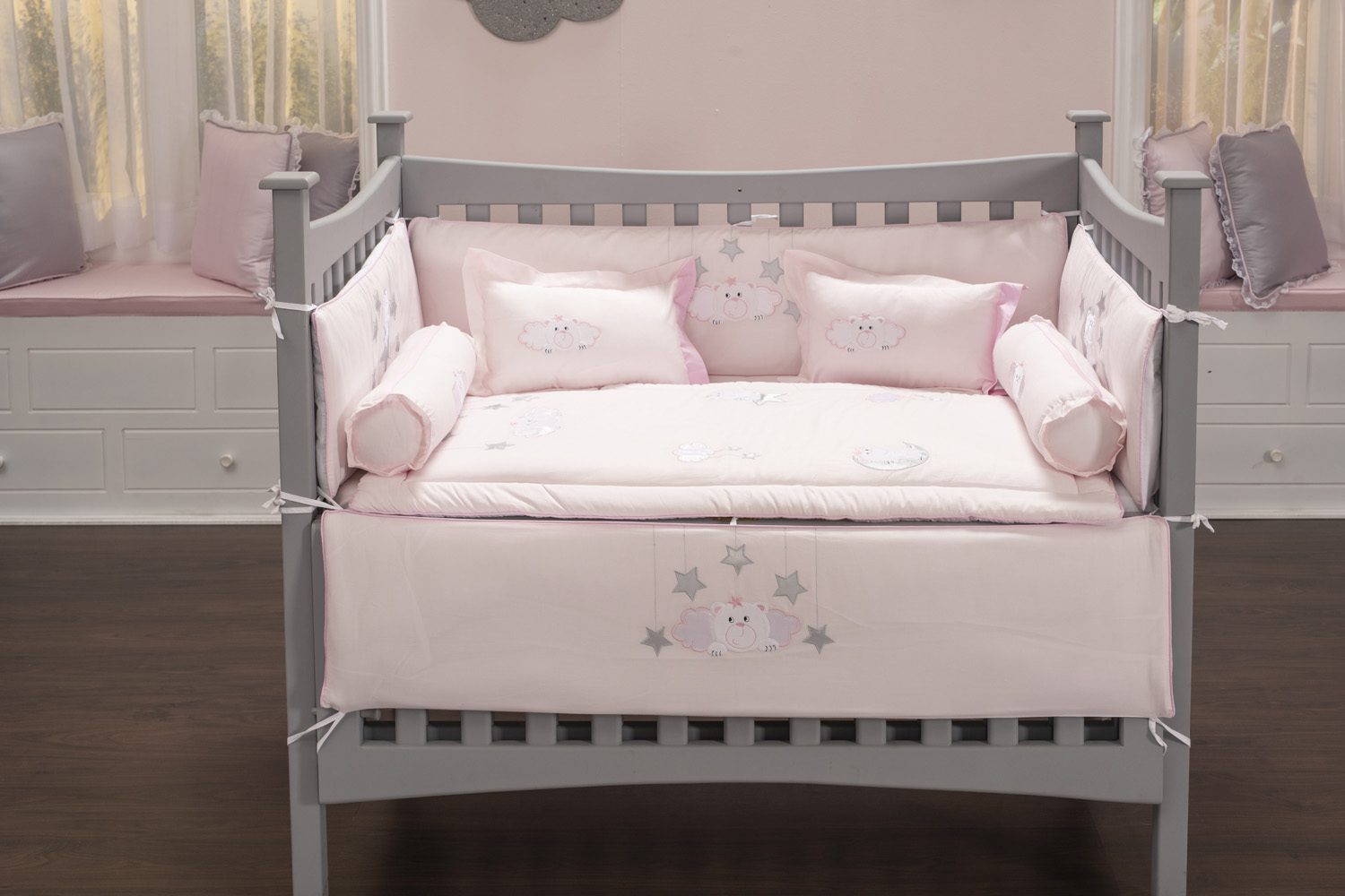 Nanga Bear Bolster Pillowcase Blooms and Butterflies